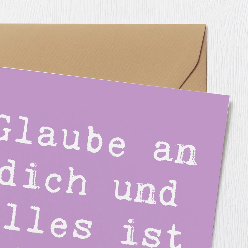 Deluxe Karte Spruch Vertrauen in eigene Fähigkeiten haben Karte, Grußkarte, Klappkarte, Einladungskarte, Glückwunschkarte, Hochzeitskarte, Geburtstagskarte, Hochwertige Grußkarte, Hochwertige Klappkarte