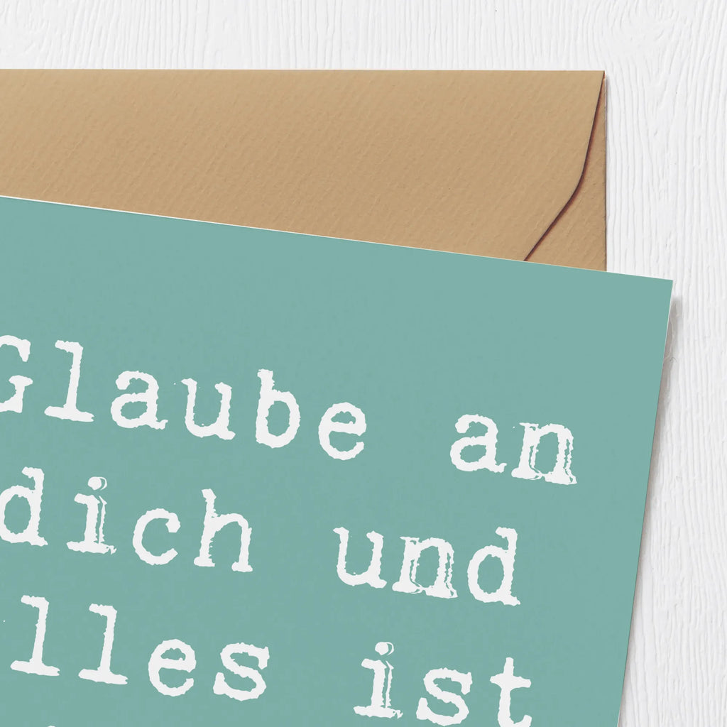 Deluxe Karte Spruch Vertrauen in eigene Fähigkeiten haben Karte, Grußkarte, Klappkarte, Einladungskarte, Glückwunschkarte, Hochzeitskarte, Geburtstagskarte, Hochwertige Grußkarte, Hochwertige Klappkarte