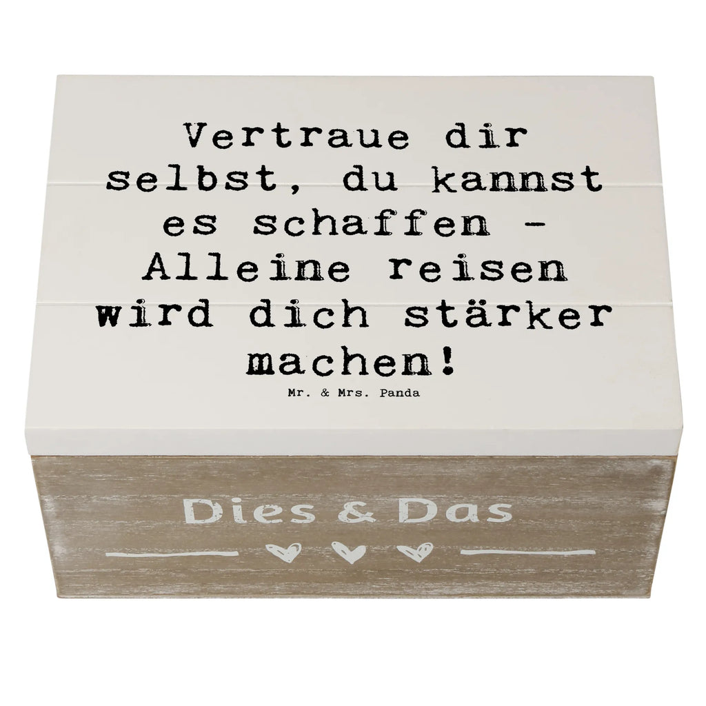 Holzkiste Spruch Alleine Reisen unternehmen Holzkiste, Kiste, Schatzkiste, Truhe, Schatulle, XXL, Erinnerungsbox, Erinnerungskiste, Dekokiste, Aufbewahrungsbox, Geschenkbox, Geschenkdose