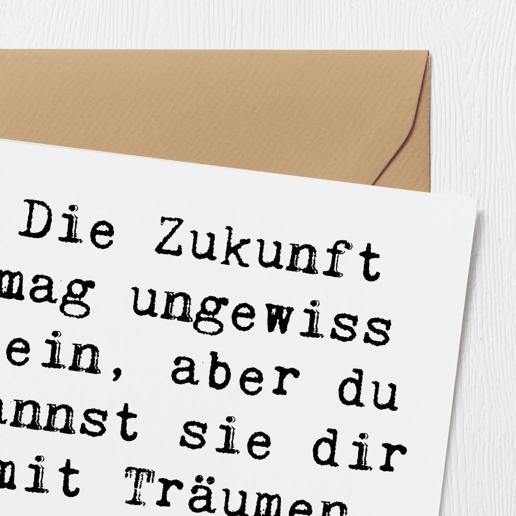 Deluxe Karte Spruch Zukunftsplanung Ungewissheit annehmen Karte, Grußkarte, Klappkarte, Einladungskarte, Glückwunschkarte, Hochzeitskarte, Geburtstagskarte, Hochwertige Grußkarte, Hochwertige Klappkarte