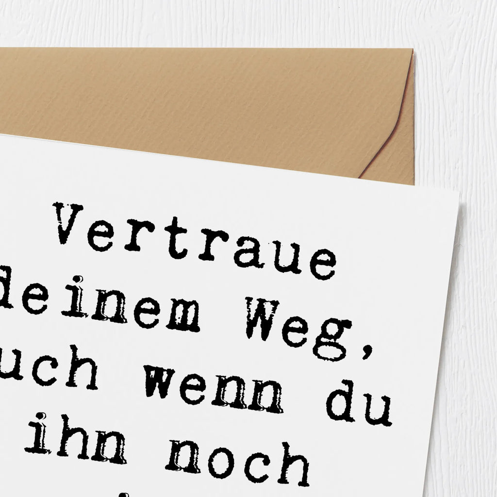 Deluxe Karte Spruch Zukunftsplanung Ungewissheit akzeptieren Karte, Grußkarte, Klappkarte, Einladungskarte, Glückwunschkarte, Hochzeitskarte, Geburtstagskarte, Hochwertige Grußkarte, Hochwertige Klappkarte