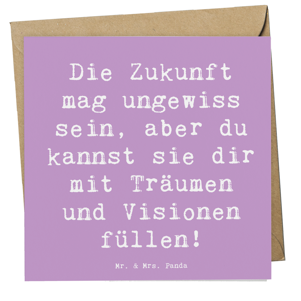 Deluxe Karte Spruch Zukunftsplanung Ungewissheit annehmen Karte, Grußkarte, Klappkarte, Einladungskarte, Glückwunschkarte, Hochzeitskarte, Geburtstagskarte, Hochwertige Grußkarte, Hochwertige Klappkarte