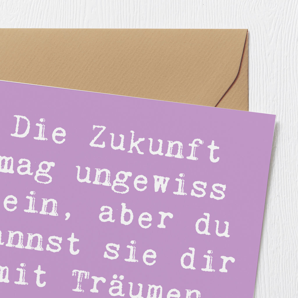 Deluxe Karte Spruch Zukunftsplanung Ungewissheit annehmen Karte, Grußkarte, Klappkarte, Einladungskarte, Glückwunschkarte, Hochzeitskarte, Geburtstagskarte, Hochwertige Grußkarte, Hochwertige Klappkarte