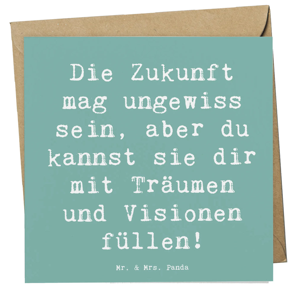 Deluxe Karte Spruch Zukunftsplanung Ungewissheit annehmen Karte, Grußkarte, Klappkarte, Einladungskarte, Glückwunschkarte, Hochzeitskarte, Geburtstagskarte, Hochwertige Grußkarte, Hochwertige Klappkarte