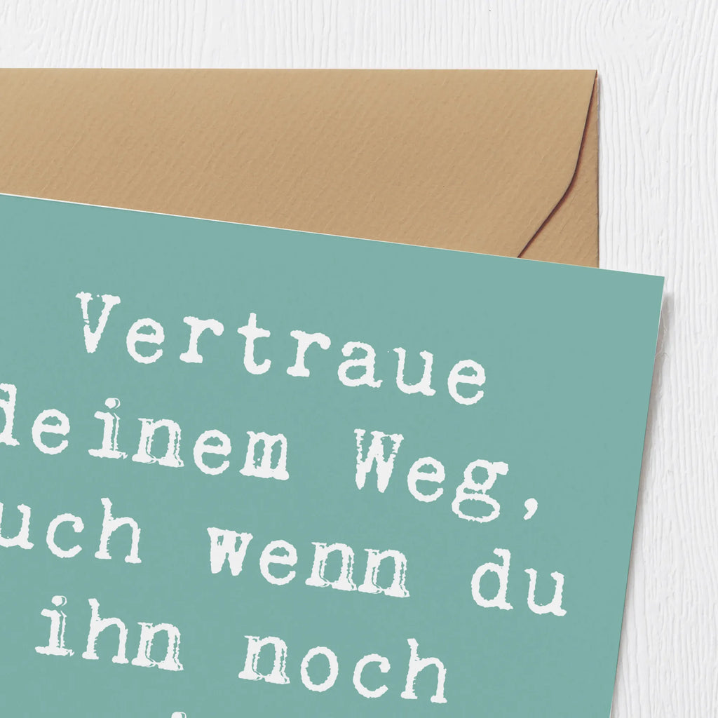 Deluxe Karte Spruch Zukunftsplanung Ungewissheit akzeptieren Karte, Grußkarte, Klappkarte, Einladungskarte, Glückwunschkarte, Hochzeitskarte, Geburtstagskarte, Hochwertige Grußkarte, Hochwertige Klappkarte