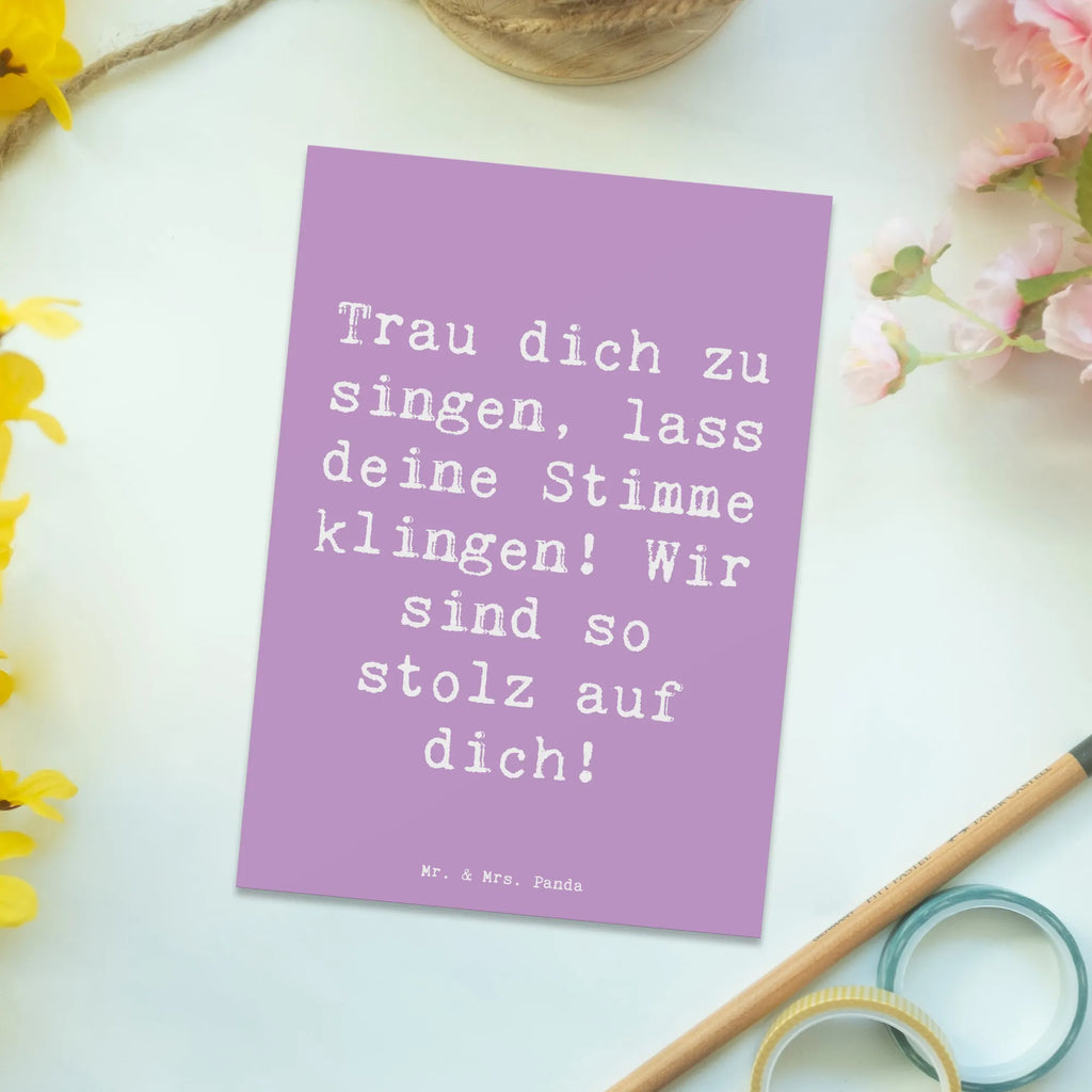 Postkarte Spruch Vokale und musikalische Auftritte meistern Postkarte, Karte, Geschenkkarte, Grußkarte, Einladung, Ansichtskarte, Geburtstagskarte, Einladungskarte, Dankeskarte, Ansichtskarten, Einladung Geburtstag, Einladungskarten Geburtstag