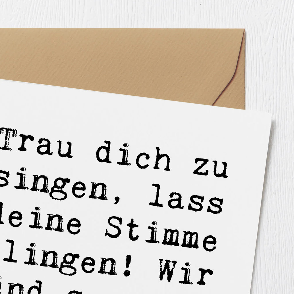 Deluxe Karte Spruch Vokale und musikalische Auftritte meistern Karte, Grußkarte, Klappkarte, Einladungskarte, Glückwunschkarte, Hochzeitskarte, Geburtstagskarte, Hochwertige Grußkarte, Hochwertige Klappkarte