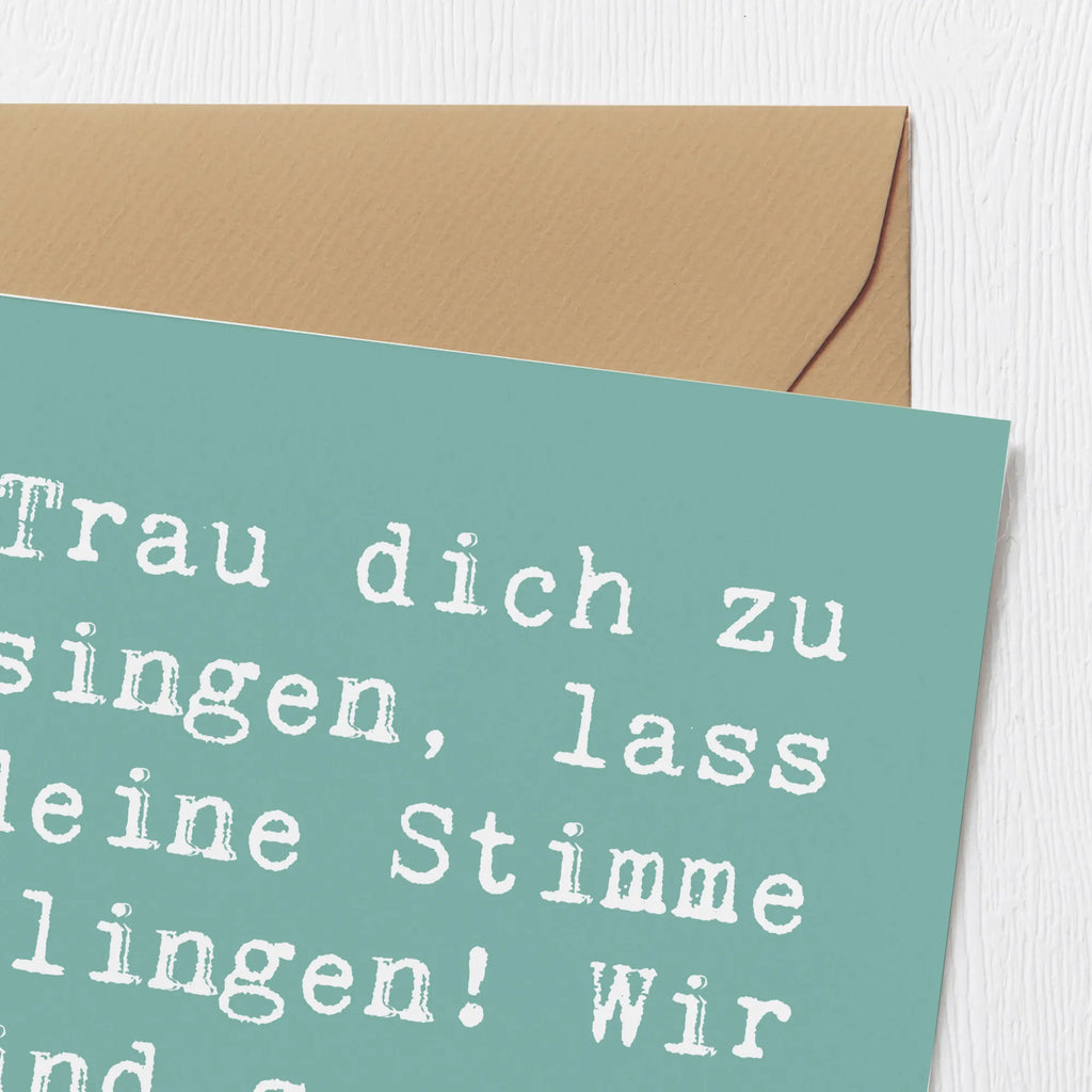 Deluxe Karte Spruch Vokale und musikalische Auftritte meistern Karte, Grußkarte, Klappkarte, Einladungskarte, Glückwunschkarte, Hochzeitskarte, Geburtstagskarte, Hochwertige Grußkarte, Hochwertige Klappkarte