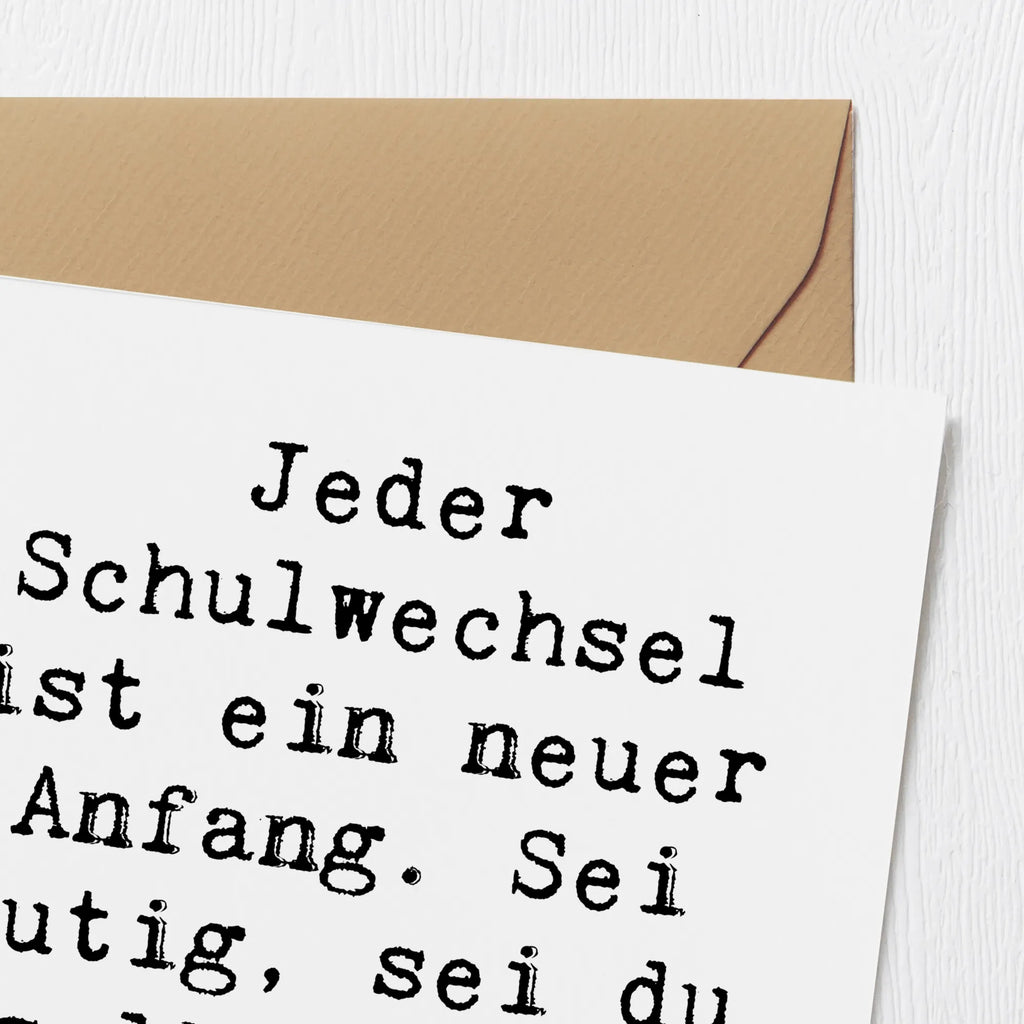 Deluxe Karte Spruch Einen Schulwechsel bewältigen Karte, Grußkarte, Klappkarte, Einladungskarte, Glückwunschkarte, Hochzeitskarte, Geburtstagskarte, Hochwertige Grußkarte, Hochwertige Klappkarte