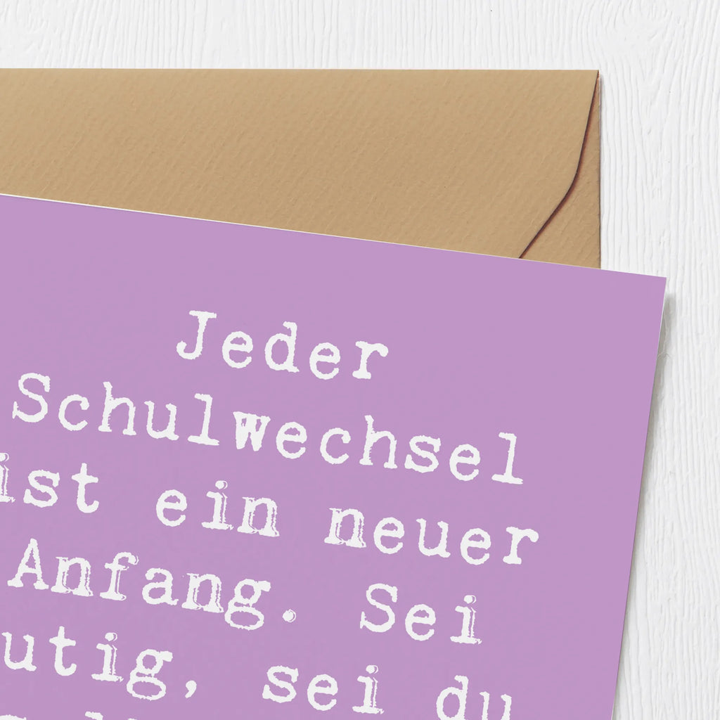 Deluxe Karte Spruch Einen Schulwechsel bewältigen Karte, Grußkarte, Klappkarte, Einladungskarte, Glückwunschkarte, Hochzeitskarte, Geburtstagskarte, Hochwertige Grußkarte, Hochwertige Klappkarte