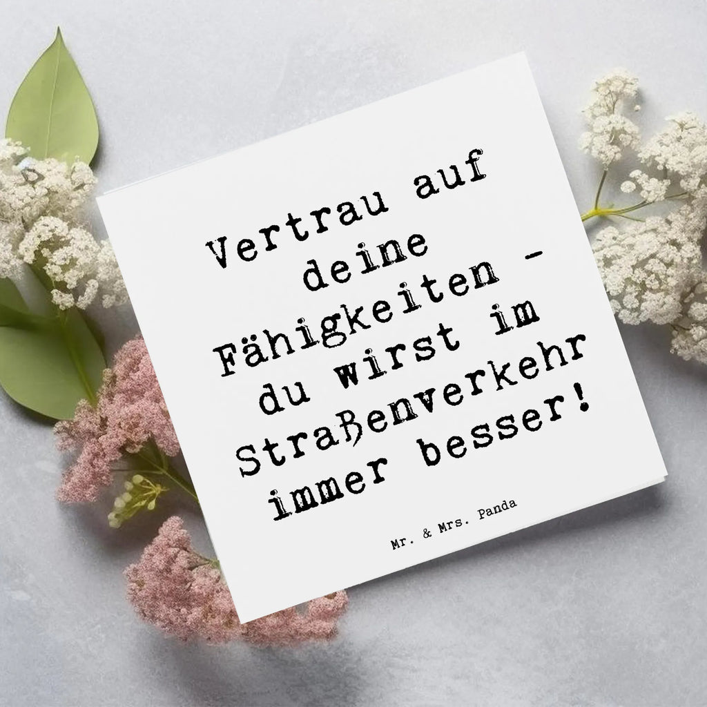 Deluxe Karte Spruch Erste Erfahrungen im Straßenverkehr machen Karte, Grußkarte, Klappkarte, Einladungskarte, Glückwunschkarte, Hochzeitskarte, Geburtstagskarte, Hochwertige Grußkarte, Hochwertige Klappkarte