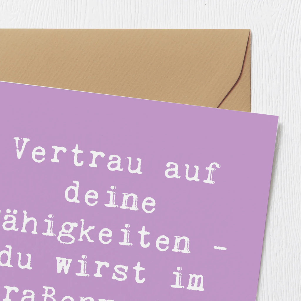 Deluxe Karte Spruch Erste Erfahrungen im Straßenverkehr machen Karte, Grußkarte, Klappkarte, Einladungskarte, Glückwunschkarte, Hochzeitskarte, Geburtstagskarte, Hochwertige Grußkarte, Hochwertige Klappkarte