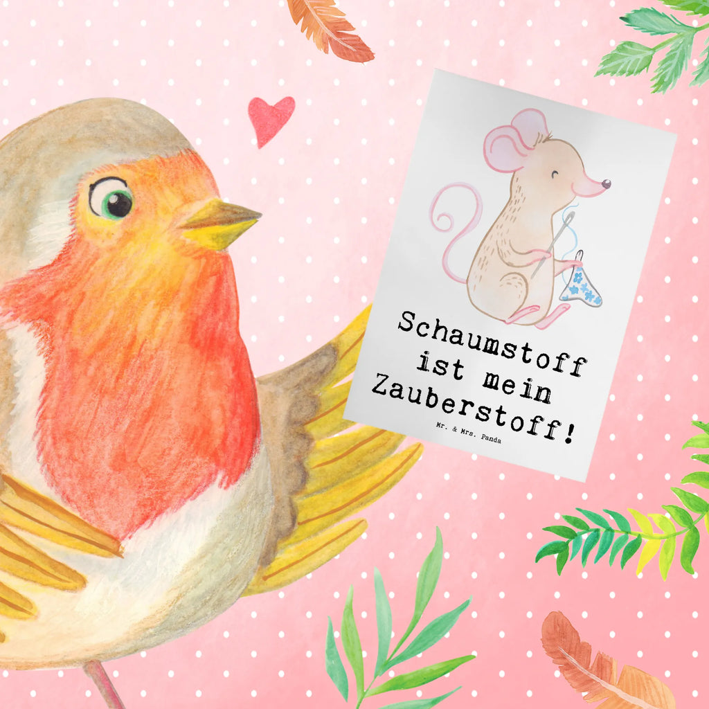 Greetings card Schaumstoff ist mein Zauberstoff! Grußkarte, Klappkarte, Einladungskarte, Glückwunschkarte, Hochzeitskarte, Geburtstagskarte, Karte, Ansichtskarten, Beruf, Ausbildung, Jubiläum, Abschied, Rente, Kollege, Kollegin, Geschenk, Schenken, Arbeitskollege, Mitarbeiter, Firma, Danke, Dankeschön