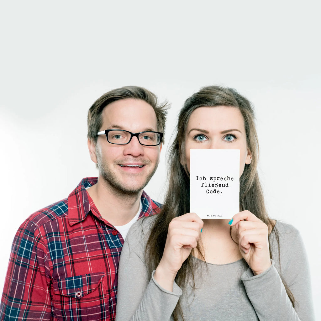 Postcard Saying Ich spreche fließend Code. Postkarte, Karte, Geschenkkarte, Grußkarte, Einladung, Ansichtskarte, Geburtstagskarte, Einladungskarte, Dankeskarte, Ansichtskarten, Einladung Geburtstag, Einladungskarten Geburtstag, Beruf, Ausbildung, Jubiläum, Abschied, Rente, Kollege, Kollegin, Geschenk, Schenken, Arbeitskollege, Mitarbeiter, Firma, Danke, Dankeschön