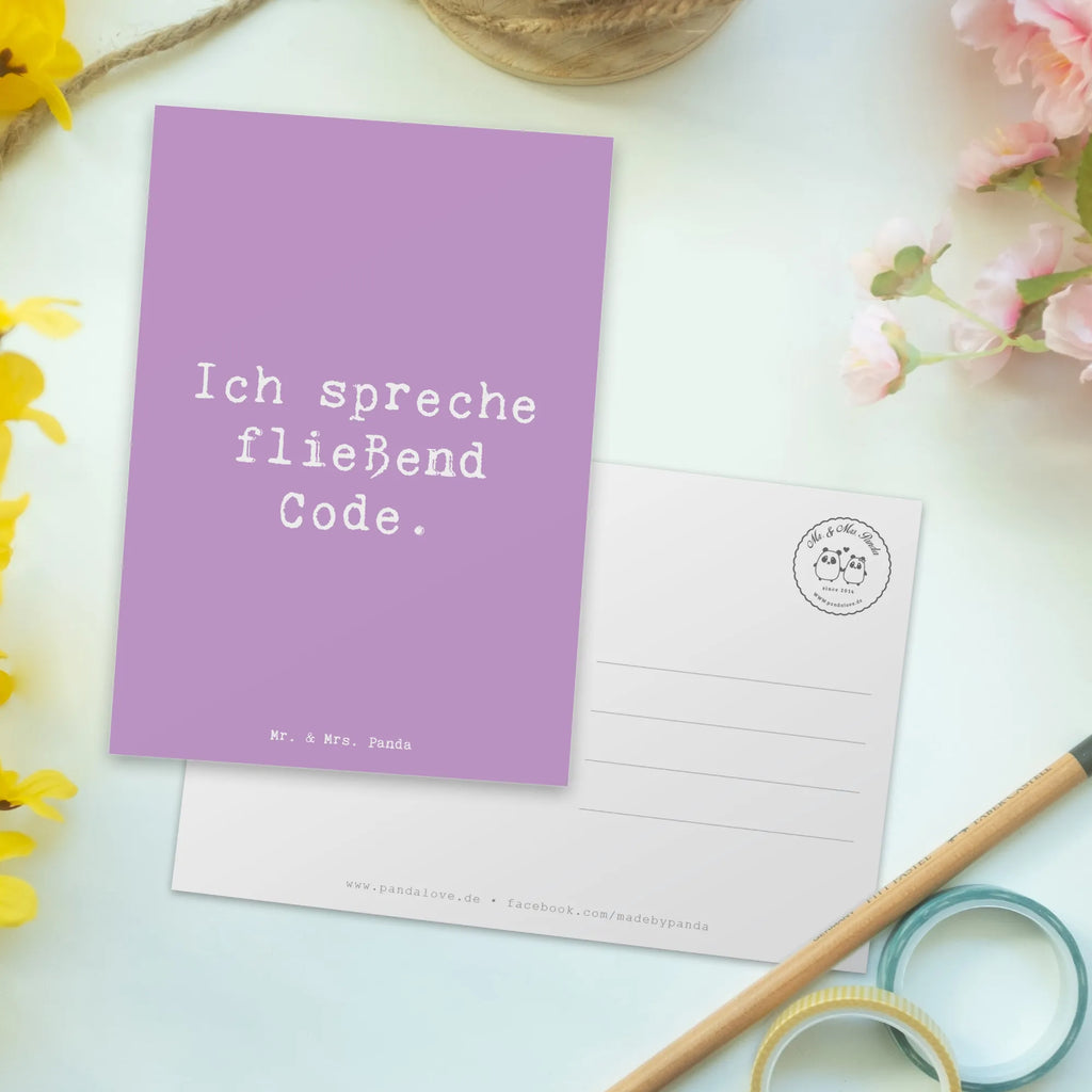 Postcard Saying Ich spreche fließend Code. Postkarte, Karte, Geschenkkarte, Grußkarte, Einladung, Ansichtskarte, Geburtstagskarte, Einladungskarte, Dankeskarte, Ansichtskarten, Einladung Geburtstag, Einladungskarten Geburtstag, Beruf, Ausbildung, Jubiläum, Abschied, Rente, Kollege, Kollegin, Geschenk, Schenken, Arbeitskollege, Mitarbeiter, Firma, Danke, Dankeschön