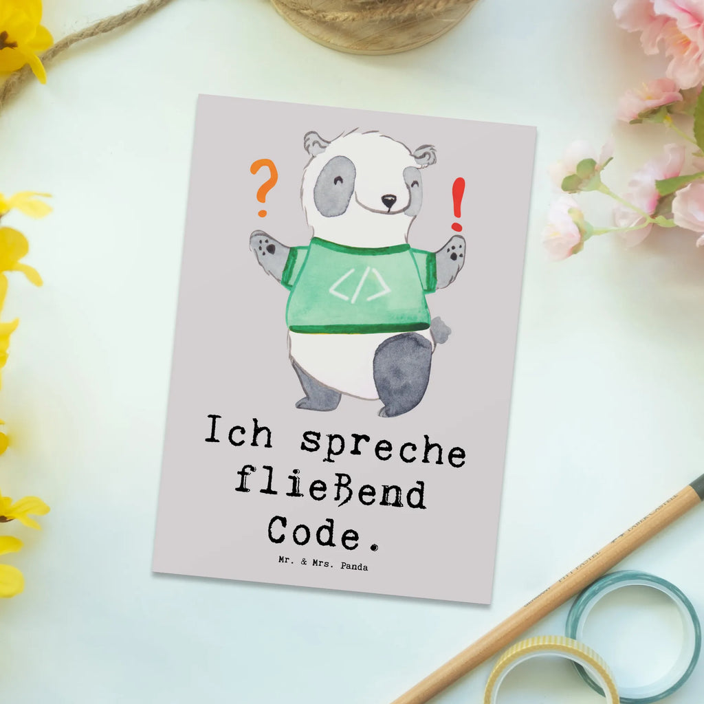 Postcard Ich spreche fließend Code. Postkarte, Karte, Geschenkkarte, Grußkarte, Einladung, Ansichtskarte, Geburtstagskarte, Einladungskarte, Dankeskarte, Ansichtskarten, Einladung Geburtstag, Einladungskarten Geburtstag, Beruf, Ausbildung, Jubiläum, Abschied, Rente, Kollege, Kollegin, Geschenk, Schenken, Arbeitskollege, Mitarbeiter, Firma, Danke, Dankeschön