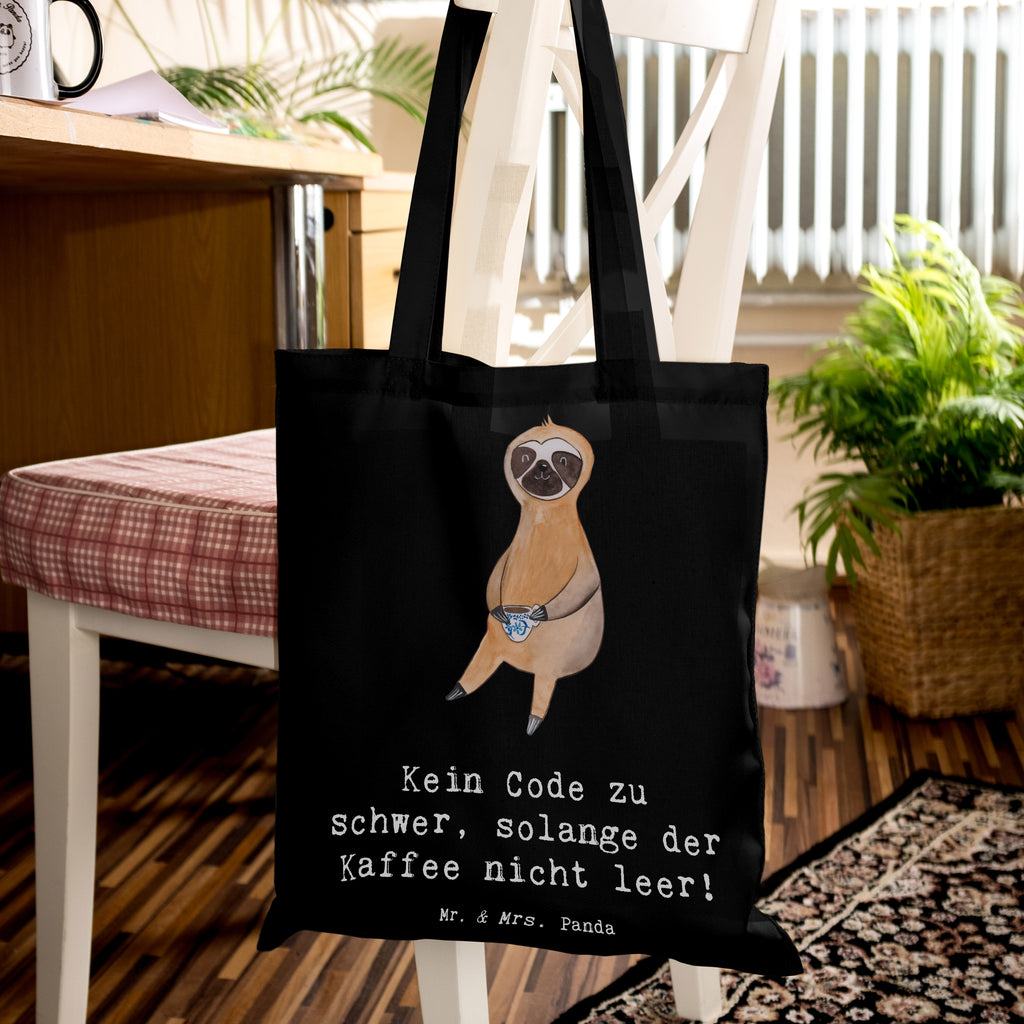 Tragetasche Code und Kaffee Beuteltasche, Beutel, Einkaufstasche, Jutebeutel, Stoffbeutel, Tasche, Shopper, Umhängetasche, Strandtasche, Schultertasche, Stofftasche, Tragetasche, Badetasche, Jutetasche, Einkaufstüte, Laptoptasche, Beruf, Ausbildung, Jubiläum, Abschied, Rente, Kollege, Kollegin, Geschenk, Schenken, Arbeitskollege, Mitarbeiter, Firma, Danke, Dankeschön