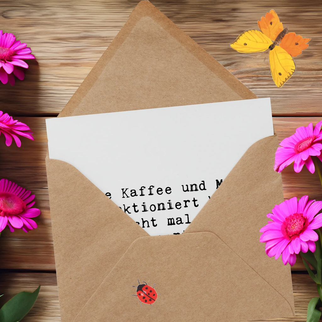 Deluxe Card Saying Ohne Kaffee und Magie funktioniert hier nicht mal das Kundensupport-Telefon! Karte, Grußkarte, Klappkarte, Einladungskarte, Glückwunschkarte, Hochzeitskarte, Geburtstagskarte, Hochwertige Grußkarte, Hochwertige Klappkarte, Beruf, Ausbildung, Jubiläum, Abschied, Rente, Kollege, Kollegin, Geschenk, Schenken, Arbeitskollege, Mitarbeiter, Firma, Danke, Dankeschön