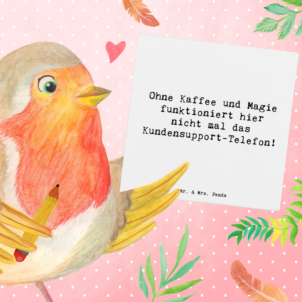 Deluxe Card Saying Ohne Kaffee und Magie funktioniert hier nicht mal das Kundensupport-Telefon! Karte, Grußkarte, Klappkarte, Einladungskarte, Glückwunschkarte, Hochzeitskarte, Geburtstagskarte, Hochwertige Grußkarte, Hochwertige Klappkarte, Beruf, Ausbildung, Jubiläum, Abschied, Rente, Kollege, Kollegin, Geschenk, Schenken, Arbeitskollege, Mitarbeiter, Firma, Danke, Dankeschön