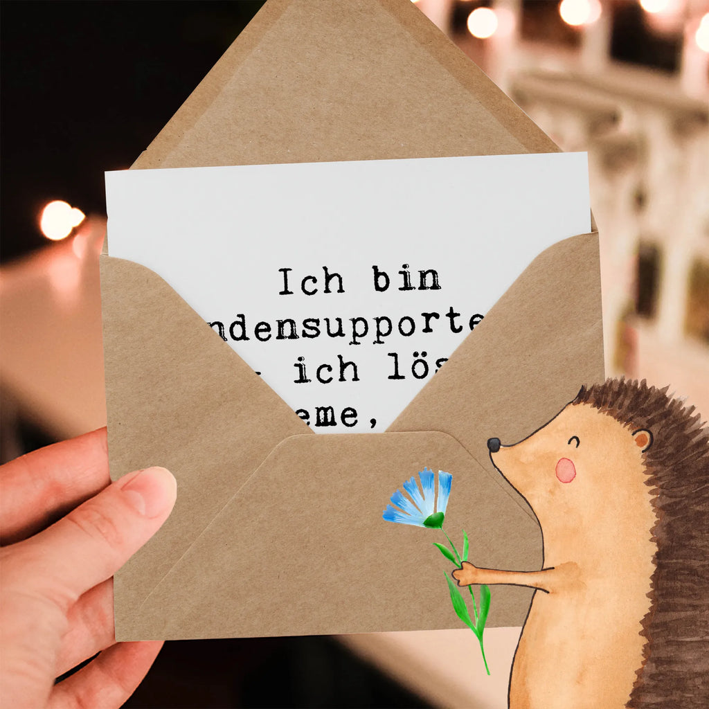 Deluxe Card Saying Ich bin Kundensupporterin - ich löse Probleme, die du nicht mal verstehst! Karte, Grußkarte, Klappkarte, Einladungskarte, Glückwunschkarte, Hochzeitskarte, Geburtstagskarte, Hochwertige Grußkarte, Hochwertige Klappkarte, Beruf, Ausbildung, Jubiläum, Abschied, Rente, Kollege, Kollegin, Geschenk, Schenken, Arbeitskollege, Mitarbeiter, Firma, Danke, Dankeschön