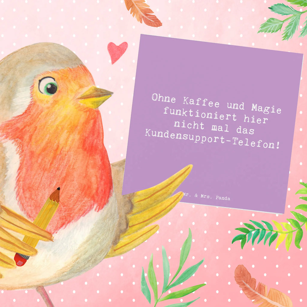 Deluxe Card Saying Ohne Kaffee und Magie funktioniert hier nicht mal das Kundensupport-Telefon! Karte, Grußkarte, Klappkarte, Einladungskarte, Glückwunschkarte, Hochzeitskarte, Geburtstagskarte, Hochwertige Grußkarte, Hochwertige Klappkarte, Beruf, Ausbildung, Jubiläum, Abschied, Rente, Kollege, Kollegin, Geschenk, Schenken, Arbeitskollege, Mitarbeiter, Firma, Danke, Dankeschön