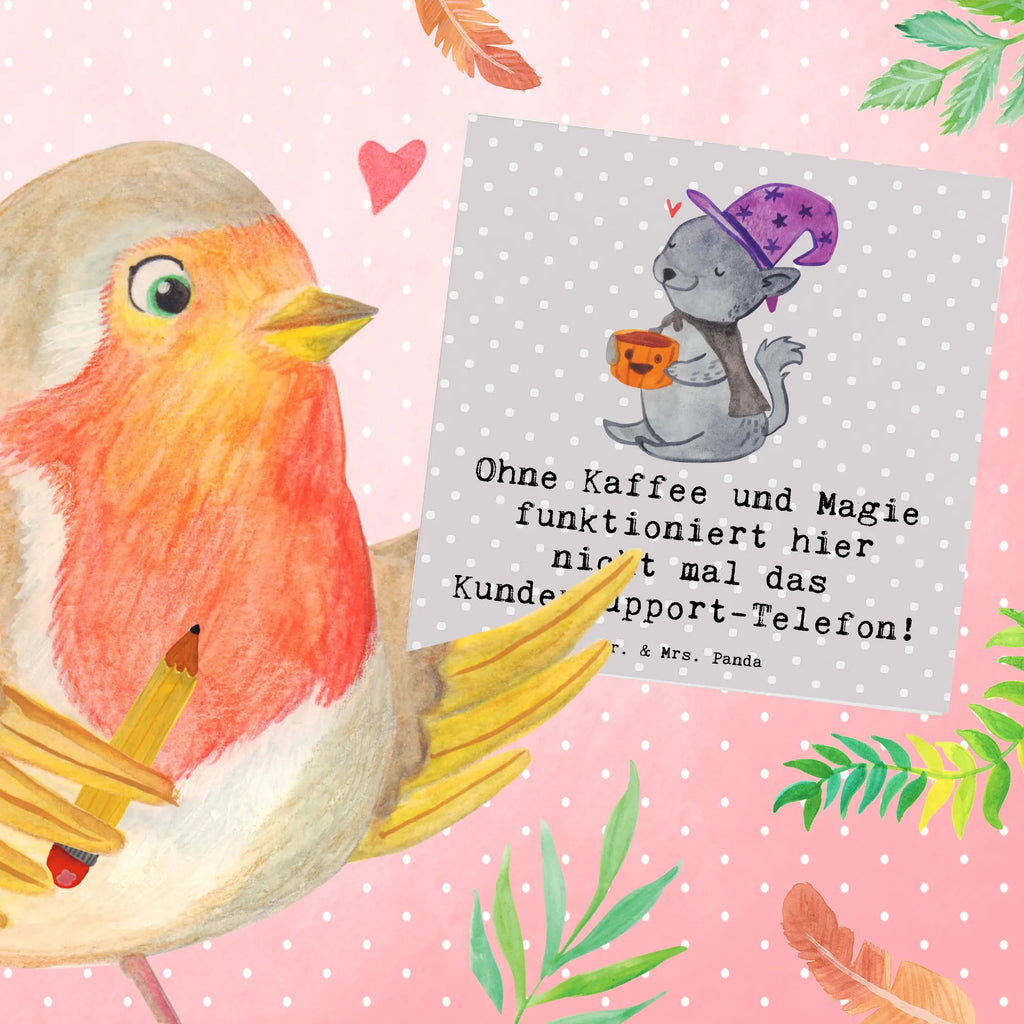 Deluxe Card Ohne Kaffee und Magie funktioniert hier nicht mal das Kundensupport-Telefon! Karte, Grußkarte, Klappkarte, Einladungskarte, Glückwunschkarte, Hochzeitskarte, Geburtstagskarte, Hochwertige Grußkarte, Hochwertige Klappkarte, Beruf, Ausbildung, Jubiläum, Abschied, Rente, Kollege, Kollegin, Geschenk, Schenken, Arbeitskollege, Mitarbeiter, Firma, Danke, Dankeschön
