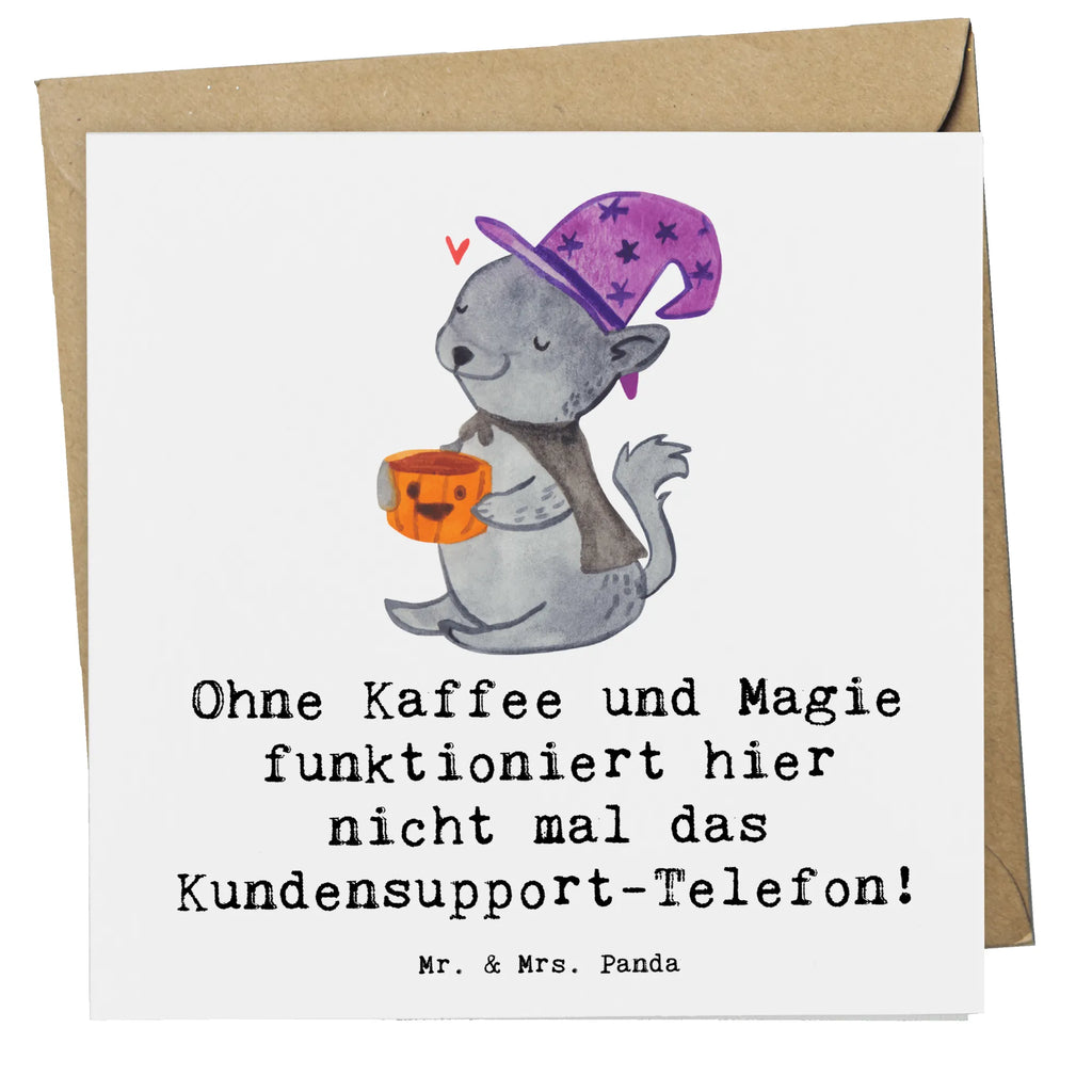 Deluxe Card Ohne Kaffee und Magie funktioniert hier nicht mal das Kundensupport-Telefon! Karte, Grußkarte, Klappkarte, Einladungskarte, Glückwunschkarte, Hochzeitskarte, Geburtstagskarte, Hochwertige Grußkarte, Hochwertige Klappkarte, Beruf, Ausbildung, Jubiläum, Abschied, Rente, Kollege, Kollegin, Geschenk, Schenken, Arbeitskollege, Mitarbeiter, Firma, Danke, Dankeschön