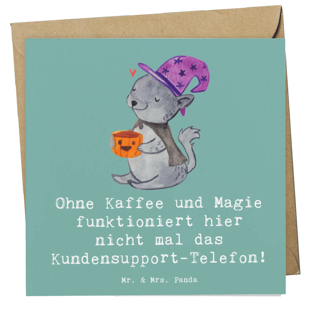 Deluxe Card Ohne Kaffee und Magie funktioniert hier nicht mal das Kundensupport-Telefon! Karte, Grußkarte, Klappkarte, Einladungskarte, Glückwunschkarte, Hochzeitskarte, Geburtstagskarte, Hochwertige Grußkarte, Hochwertige Klappkarte, Beruf, Ausbildung, Jubiläum, Abschied, Rente, Kollege, Kollegin, Geschenk, Schenken, Arbeitskollege, Mitarbeiter, Firma, Danke, Dankeschön