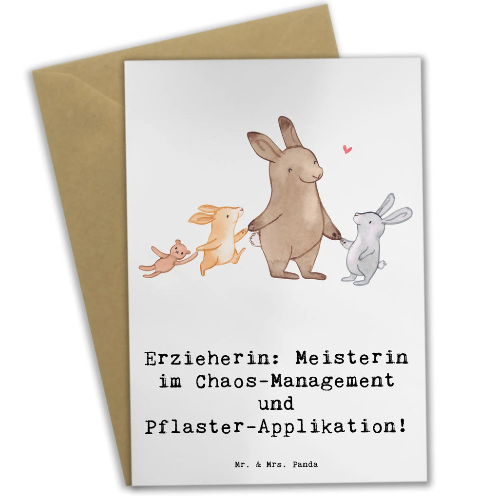 Grußkarte Erzieherin Chaos-Management Grußkarte, Klappkarte, Einladungskarte, Glückwunschkarte, Hochzeitskarte, Geburtstagskarte, Karte, Ansichtskarten, Beruf, Ausbildung, Jubiläum, Abschied, Rente, Kollege, Kollegin, Geschenk, Schenken, Arbeitskollege, Mitarbeiter, Firma, Danke, Dankeschön