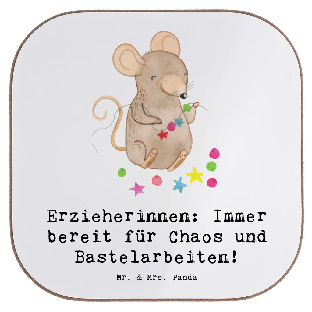 Square coaster Erzieherinnen: Immer bereit für Chaos und Bastelarbeiten! Untersetzer, Bierdeckel, Glasuntersetzer, Untersetzer Gläser, Getränkeuntersetzer, Untersetzer aus Holz, Untersetzer für Gläser, Korkuntersetzer, Untersetzer Holz, Holzuntersetzer, Tassen Untersetzer, Untersetzer Design, Beruf, Ausbildung, Jubiläum, Abschied, Rente, Kollege, Kollegin, Geschenk, Schenken, Arbeitskollege, Mitarbeiter, Firma, Danke, Dankeschön