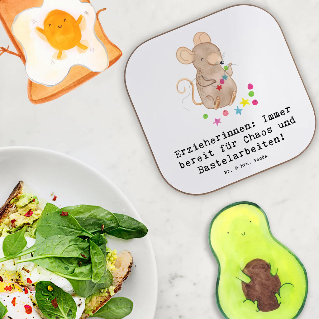 Square coaster Erzieherinnen: Immer bereit für Chaos und Bastelarbeiten! Untersetzer, Bierdeckel, Glasuntersetzer, Untersetzer Gläser, Getränkeuntersetzer, Untersetzer aus Holz, Untersetzer für Gläser, Korkuntersetzer, Untersetzer Holz, Holzuntersetzer, Tassen Untersetzer, Untersetzer Design, Beruf, Ausbildung, Jubiläum, Abschied, Rente, Kollege, Kollegin, Geschenk, Schenken, Arbeitskollege, Mitarbeiter, Firma, Danke, Dankeschön