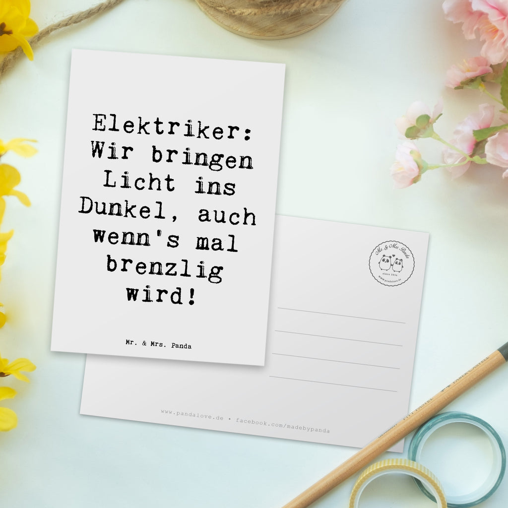 Postkarte Elektriker Lichtbringer