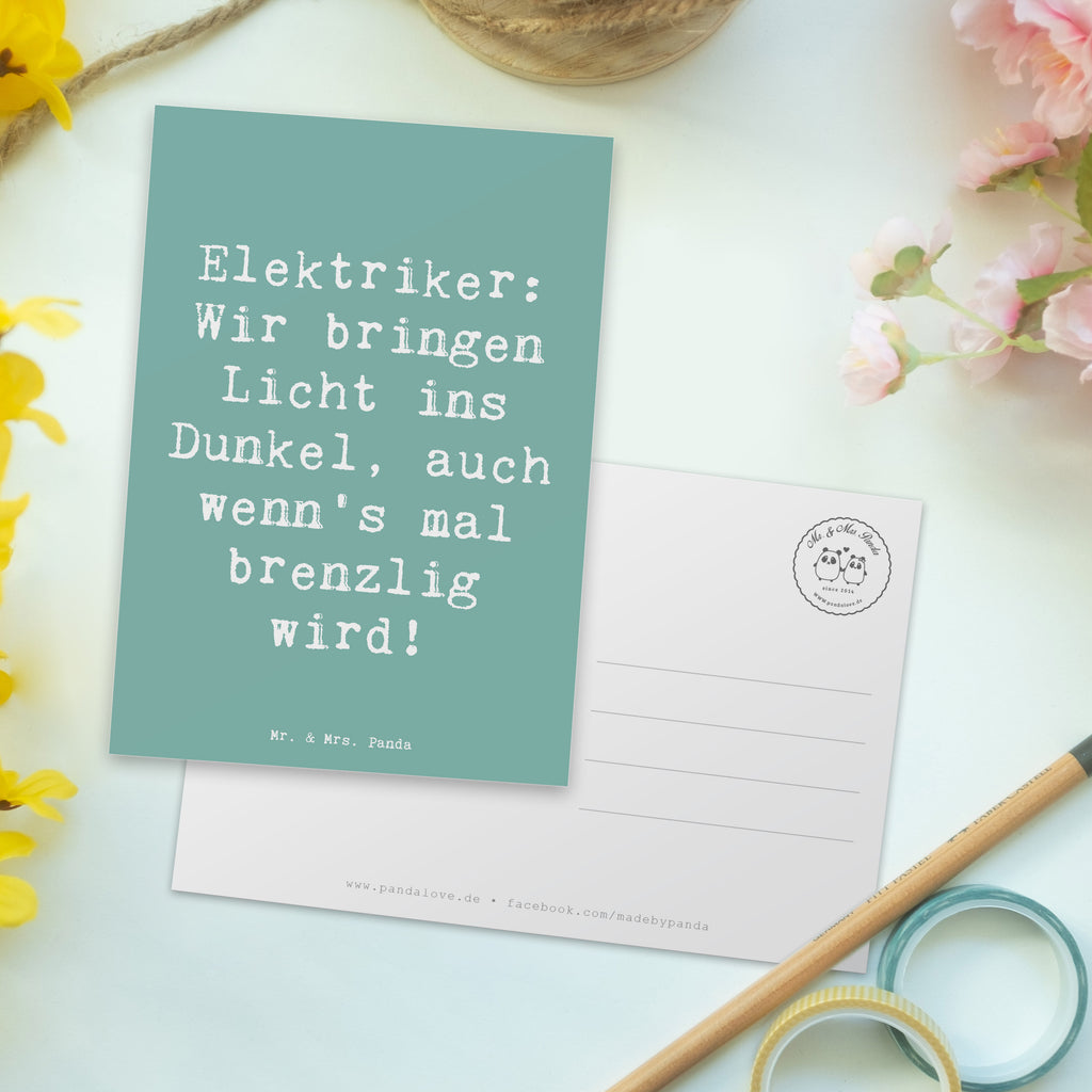 Postkarte Elektriker Lichtbringer