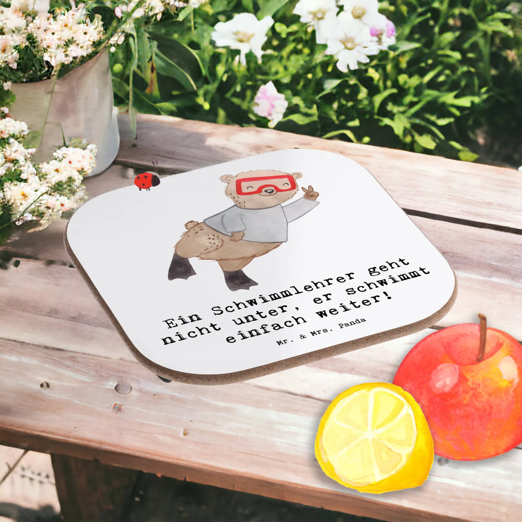 Square coaster Ein Schwimmlehrer geht nicht unter, er schwimmt einfach weiter! Untersetzer, Bierdeckel, Glasuntersetzer, Untersetzer Gläser, Getränkeuntersetzer, Untersetzer aus Holz, Untersetzer für Gläser, Korkuntersetzer, Untersetzer Holz, Holzuntersetzer, Tassen Untersetzer, Untersetzer Design, Beruf, Ausbildung, Jubiläum, Abschied, Rente, Kollege, Kollegin, Geschenk, Schenken, Arbeitskollege, Mitarbeiter, Firma, Danke, Dankeschön