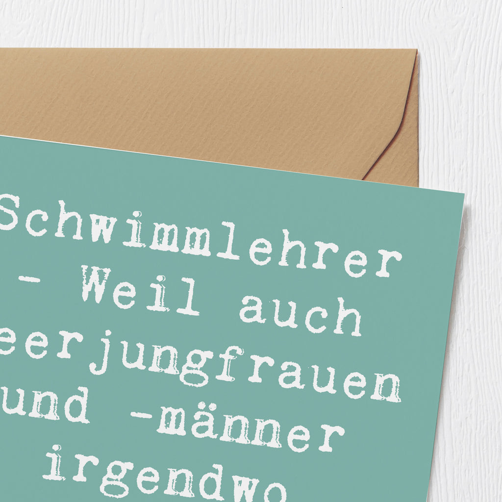 Deluxe Karte Spruch Schwimmlehrer Anfang Karte, Grußkarte, Klappkarte, Einladungskarte, Glückwunschkarte, Hochzeitskarte, Geburtstagskarte, Hochwertige Grußkarte, Hochwertige Klappkarte, Beruf, Ausbildung, Jubiläum, Abschied, Rente, Kollege, Kollegin, Geschenk, Schenken, Arbeitskollege, Mitarbeiter, Firma, Danke, Dankeschön