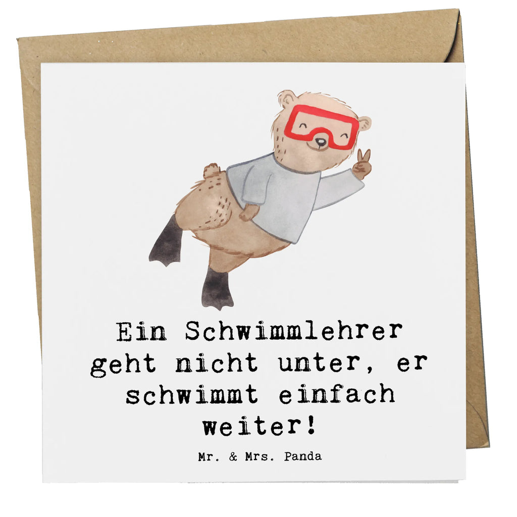 Deluxe Card Ein Schwimmlehrer geht nicht unter, er schwimmt einfach weiter! Karte, Grußkarte, Klappkarte, Einladungskarte, Glückwunschkarte, Hochzeitskarte, Geburtstagskarte, Hochwertige Grußkarte, Hochwertige Klappkarte, Beruf, Ausbildung, Jubiläum, Abschied, Rente, Kollege, Kollegin, Geschenk, Schenken, Arbeitskollege, Mitarbeiter, Firma, Danke, Dankeschön