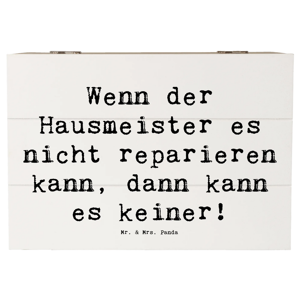 Holzkiste Spruch Wenn der Hausmeister es nicht reparieren kann, dann kann es keiner! Holzkiste, Kiste, Schatzkiste, Truhe, Schatulle, XXL, Erinnerungsbox, Erinnerungskiste, Dekokiste, Aufbewahrungsbox, Geschenkbox, Geschenkdose, Beruf, Ausbildung, Jubiläum, Abschied, Rente, Kollege, Kollegin, Geschenk, Schenken, Arbeitskollege, Mitarbeiter, Firma, Danke, Dankeschön