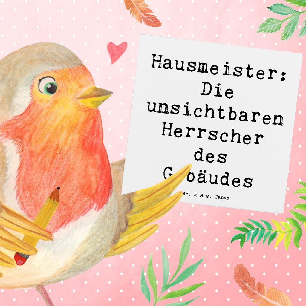 Deluxe Karte Spruch Hausmeister: Die unsichtbaren Herrscher des Gebäudes Karte, Grußkarte, Klappkarte, Einladungskarte, Glückwunschkarte, Hochzeitskarte, Geburtstagskarte, Hochwertige Grußkarte, Hochwertige Klappkarte, Beruf, Ausbildung, Jubiläum, Abschied, Rente, Kollege, Kollegin, Geschenk, Schenken, Arbeitskollege, Mitarbeiter, Firma, Danke, Dankeschön