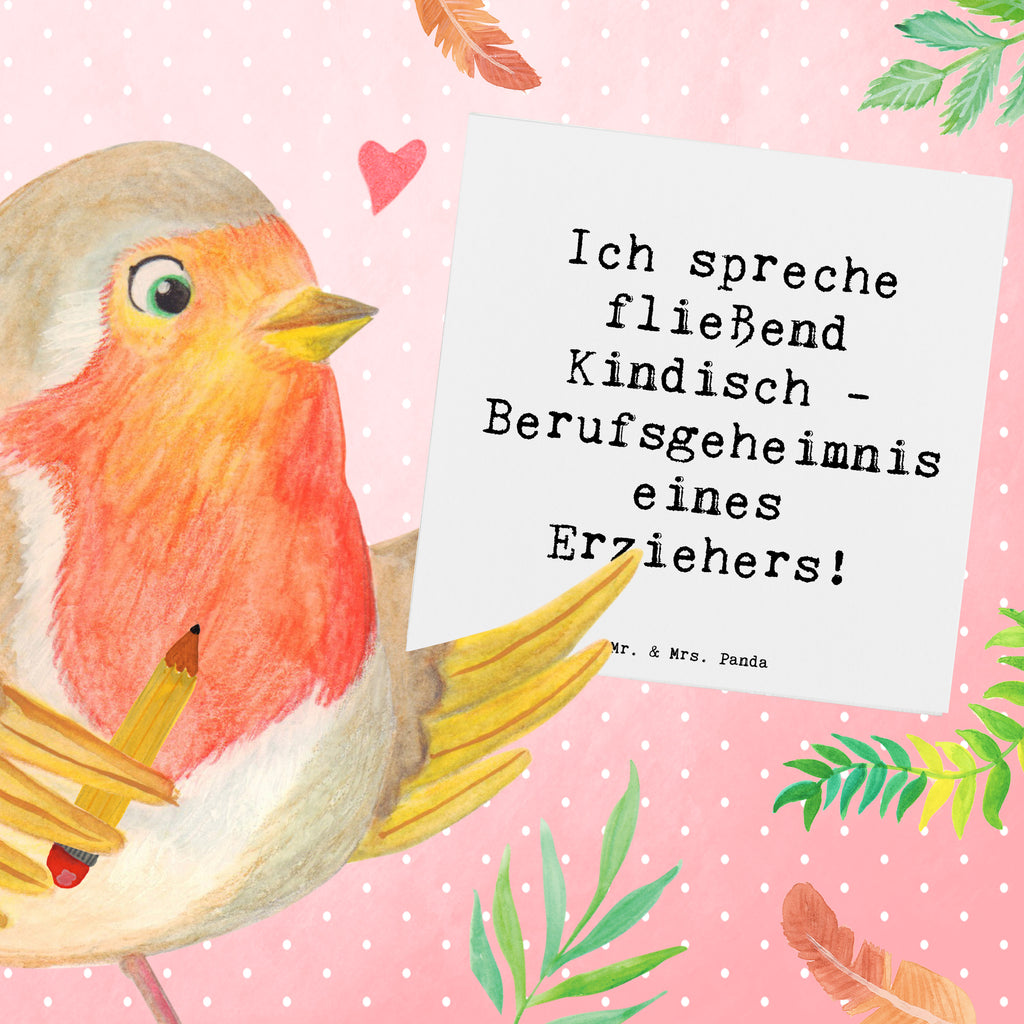 Deluxe Karte Spruch Erzieher Kindisch Karte, Grußkarte, Klappkarte, Einladungskarte, Glückwunschkarte, Hochzeitskarte, Geburtstagskarte, Hochwertige Grußkarte, Hochwertige Klappkarte, Beruf, Ausbildung, Jubiläum, Abschied, Rente, Kollege, Kollegin, Geschenk, Schenken, Arbeitskollege, Mitarbeiter, Firma, Danke, Dankeschön