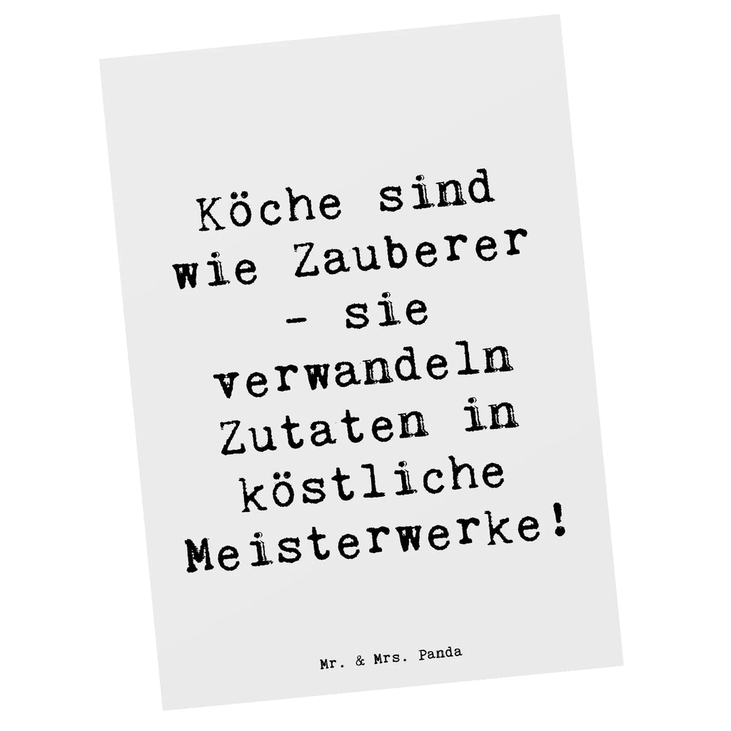 Postkarte Spruch Köche sind wie Zauberer - sie verwandeln Zutaten in köstliche Meisterwerke! Postkarte, Karte, Geschenkkarte, Grußkarte, Einladung, Ansichtskarte, Geburtstagskarte, Einladungskarte, Dankeskarte, Ansichtskarten, Einladung Geburtstag, Einladungskarten Geburtstag, Beruf, Ausbildung, Jubiläum, Abschied, Rente, Kollege, Kollegin, Geschenk, Schenken, Arbeitskollege, Mitarbeiter, Firma, Danke, Dankeschön