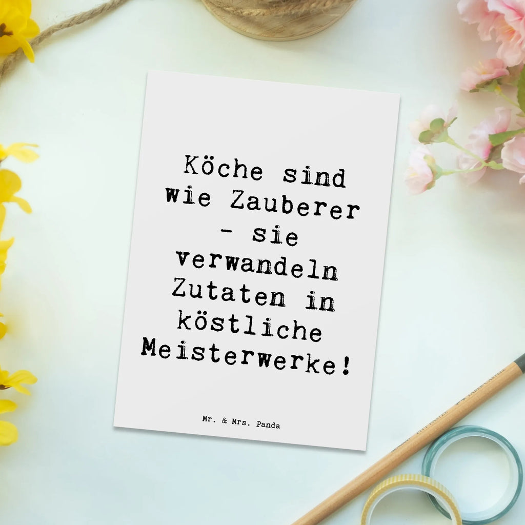 Postkarte Spruch Köche sind wie Zauberer - sie verwandeln Zutaten in köstliche Meisterwerke! Postkarte, Karte, Geschenkkarte, Grußkarte, Einladung, Ansichtskarte, Geburtstagskarte, Einladungskarte, Dankeskarte, Ansichtskarten, Einladung Geburtstag, Einladungskarten Geburtstag, Beruf, Ausbildung, Jubiläum, Abschied, Rente, Kollege, Kollegin, Geschenk, Schenken, Arbeitskollege, Mitarbeiter, Firma, Danke, Dankeschön