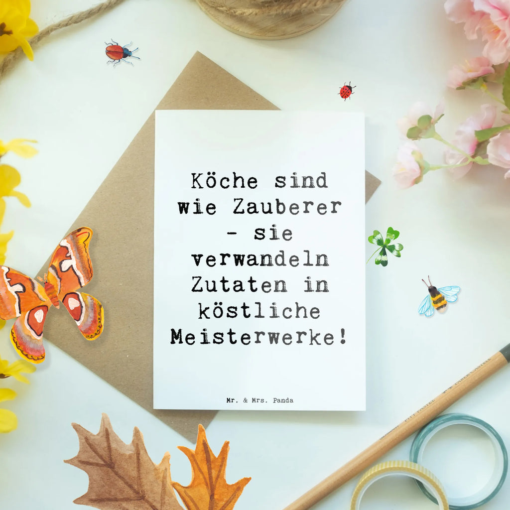 Grußkarte Spruch Köche sind wie Zauberer - sie verwandeln Zutaten in köstliche Meisterwerke! Grußkarte, Klappkarte, Einladungskarte, Glückwunschkarte, Hochzeitskarte, Geburtstagskarte, Karte, Ansichtskarten, Beruf, Ausbildung, Jubiläum, Abschied, Rente, Kollege, Kollegin, Geschenk, Schenken, Arbeitskollege, Mitarbeiter, Firma, Danke, Dankeschön