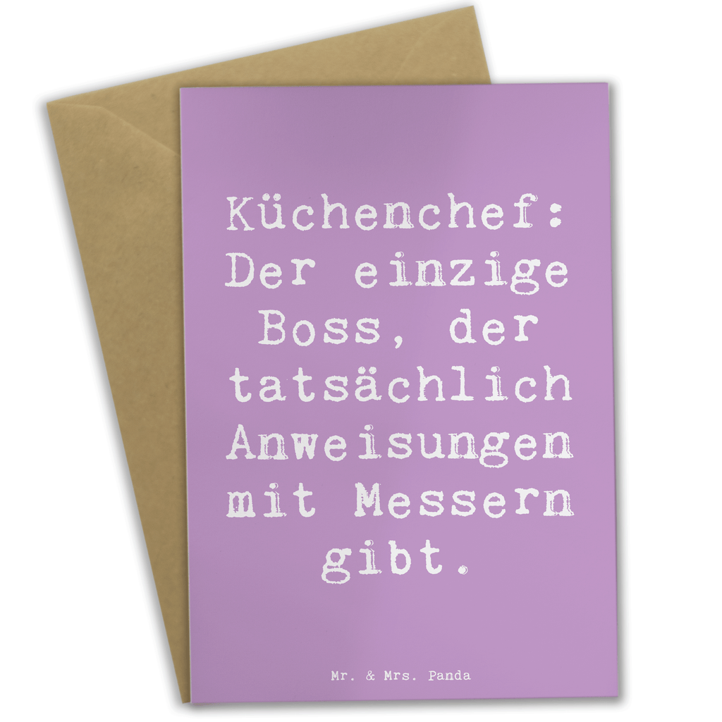 Grußkarte Spruch Küchenchef: Der einzige Boss, der tatsächlich Anweisungen mit Messern gibt. Grußkarte, Klappkarte, Einladungskarte, Glückwunschkarte, Hochzeitskarte, Geburtstagskarte, Karte, Ansichtskarten, Beruf, Ausbildung, Jubiläum, Abschied, Rente, Kollege, Kollegin, Geschenk, Schenken, Arbeitskollege, Mitarbeiter, Firma, Danke, Dankeschön