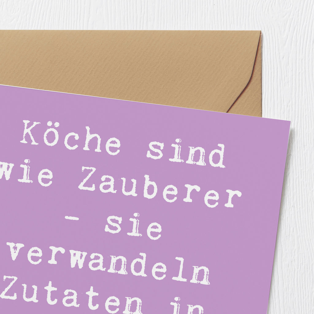 Deluxe Karte Spruch Köche sind wie Zauberer - sie verwandeln Zutaten in köstliche Meisterwerke! Karte, Grußkarte, Klappkarte, Einladungskarte, Glückwunschkarte, Hochzeitskarte, Geburtstagskarte, Hochwertige Grußkarte, Hochwertige Klappkarte, Beruf, Ausbildung, Jubiläum, Abschied, Rente, Kollege, Kollegin, Geschenk, Schenken, Arbeitskollege, Mitarbeiter, Firma, Danke, Dankeschön