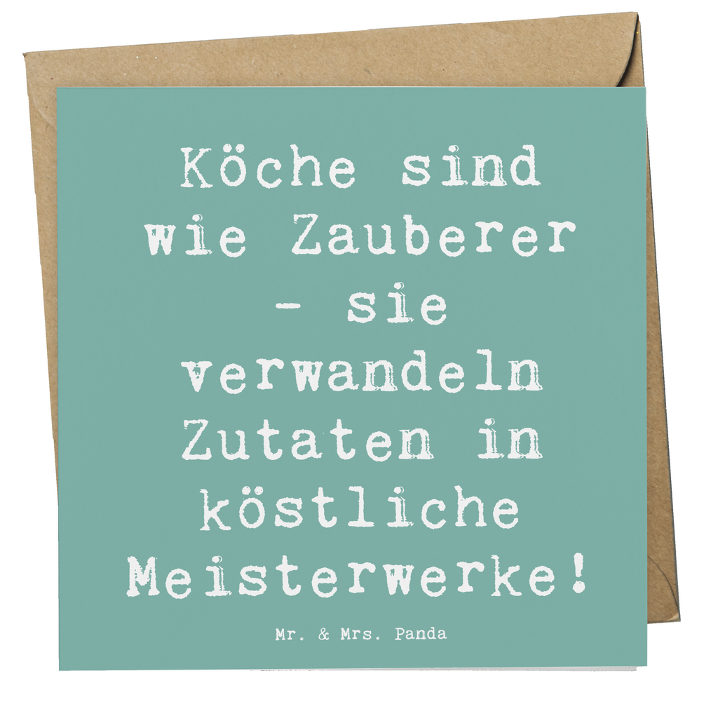 Deluxe Karte Spruch Köche sind wie Zauberer - sie verwandeln Zutaten in köstliche Meisterwerke! Karte, Grußkarte, Klappkarte, Einladungskarte, Glückwunschkarte, Hochzeitskarte, Geburtstagskarte, Hochwertige Grußkarte, Hochwertige Klappkarte, Beruf, Ausbildung, Jubiläum, Abschied, Rente, Kollege, Kollegin, Geschenk, Schenken, Arbeitskollege, Mitarbeiter, Firma, Danke, Dankeschön