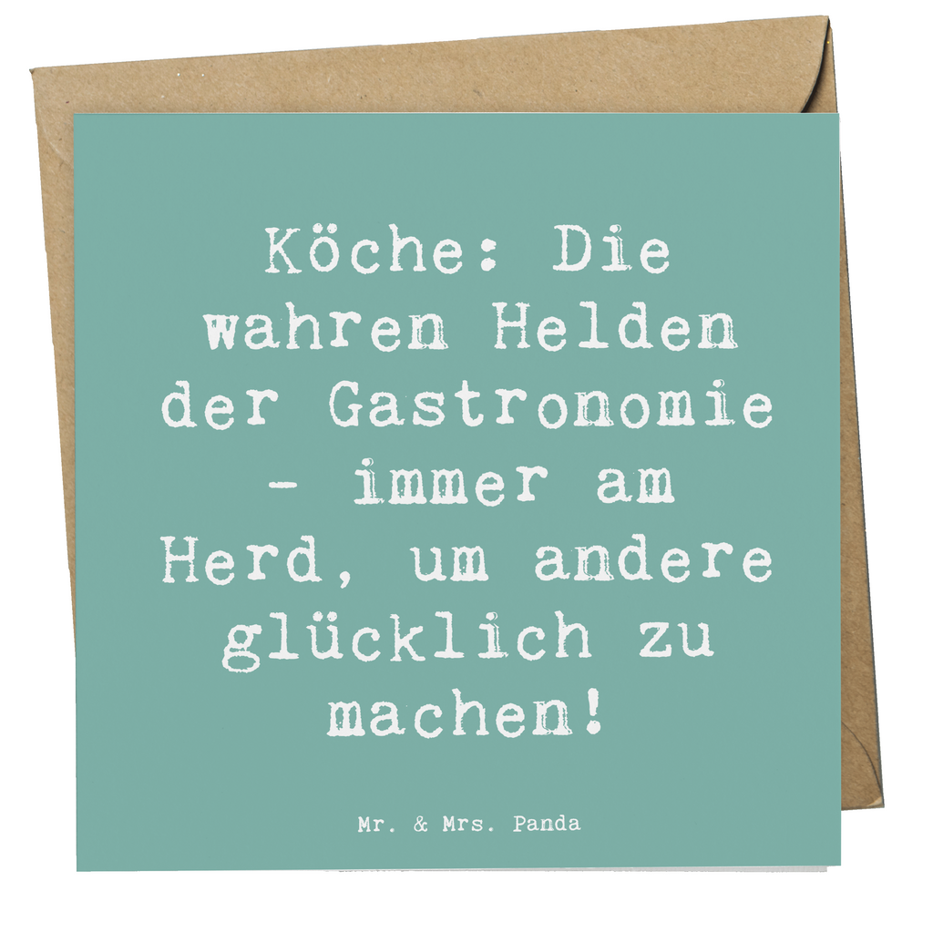 Deluxe Karte Spruch Köche: Die wahren Helden der Gastronomie - immer am Herd, um andere glücklich zu machen! Karte, Grußkarte, Klappkarte, Einladungskarte, Glückwunschkarte, Hochzeitskarte, Geburtstagskarte, Hochwertige Grußkarte, Hochwertige Klappkarte, Beruf, Ausbildung, Jubiläum, Abschied, Rente, Kollege, Kollegin, Geschenk, Schenken, Arbeitskollege, Mitarbeiter, Firma, Danke, Dankeschön