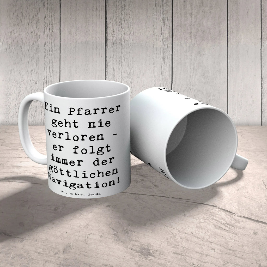 Tasse Spruch Ein Pfarrer geht nie verloren - er folgt immer der göttlichen Navigation! Tasse, Kaffeetasse, Teetasse, Becher, Kaffeebecher, Teebecher, Keramiktasse, Porzellantasse, Büro Tasse, Geschenk Tasse, Tasse Sprüche, Tasse Motive, Kaffeetassen, Tasse bedrucken, Designer Tasse, Cappuccino Tassen, Schöne Teetassen, Beruf, Ausbildung, Jubiläum, Abschied, Rente, Kollege, Kollegin, Geschenk, Schenken, Arbeitskollege, Mitarbeiter, Firma, Danke, Dankeschön