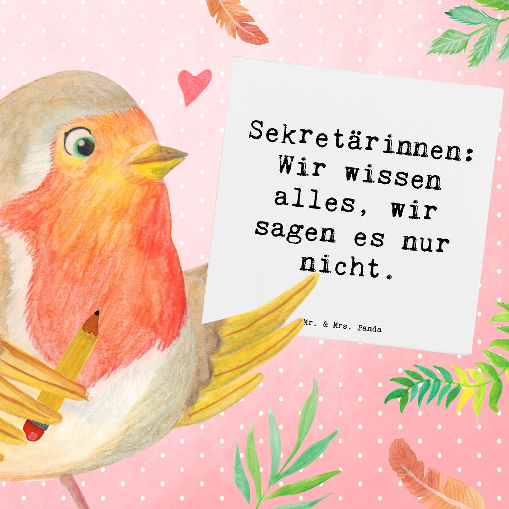 Deluxe Karte Spruch Sekretärinnen: Wir wissen alles, wir sagen es nur nicht. Karte, Grußkarte, Klappkarte, Einladungskarte, Glückwunschkarte, Hochzeitskarte, Geburtstagskarte, Hochwertige Grußkarte, Hochwertige Klappkarte, Beruf, Ausbildung, Jubiläum, Abschied, Rente, Kollege, Kollegin, Geschenk, Schenken, Arbeitskollege, Mitarbeiter, Firma, Danke, Dankeschön