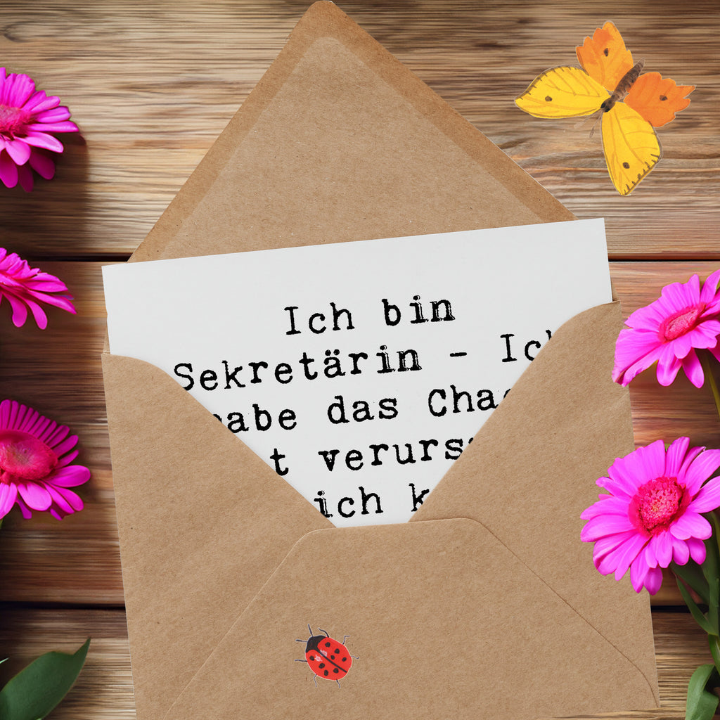 Deluxe Karte Spruch Ich bin Sekretärin - Ich habe das Chaos nicht verursacht, aber ich kann es für dich in einer Excel-Tabelle organisieren! Karte, Grußkarte, Klappkarte, Einladungskarte, Glückwunschkarte, Hochzeitskarte, Geburtstagskarte, Hochwertige Grußkarte, Hochwertige Klappkarte, Beruf, Ausbildung, Jubiläum, Abschied, Rente, Kollege, Kollegin, Geschenk, Schenken, Arbeitskollege, Mitarbeiter, Firma, Danke, Dankeschön