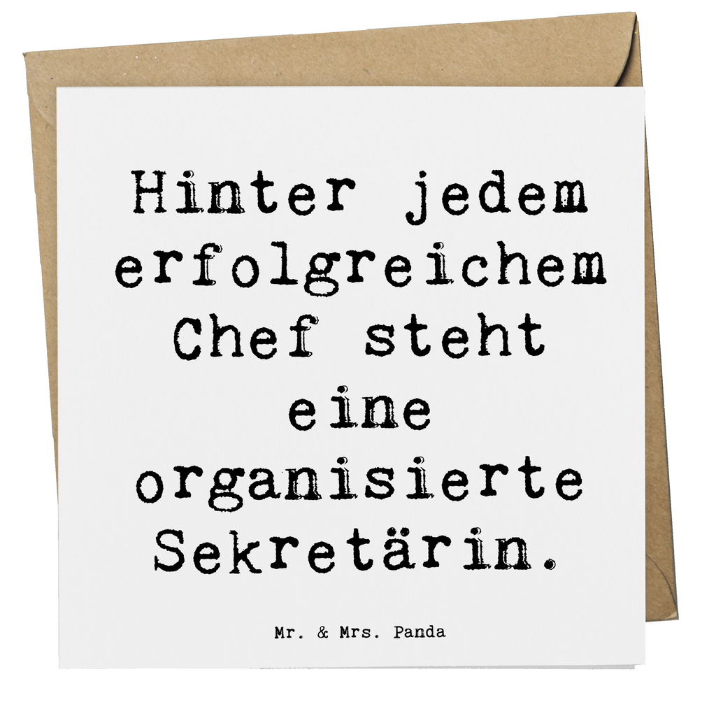 Deluxe Karte Spruch Hinter jedem erfolgreichem Chef steht eine organisierte Sekretärin. Karte, Grußkarte, Klappkarte, Einladungskarte, Glückwunschkarte, Hochzeitskarte, Geburtstagskarte, Hochwertige Grußkarte, Hochwertige Klappkarte, Beruf, Ausbildung, Jubiläum, Abschied, Rente, Kollege, Kollegin, Geschenk, Schenken, Arbeitskollege, Mitarbeiter, Firma, Danke, Dankeschön